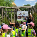 Evelonde team member giving a talk to Primary school children at Greystones Nature Reserve