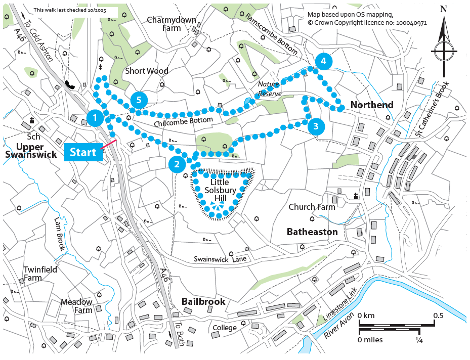 Little Solsbury Hill &amp; Chilcombe Bottom - Walks with Stiles