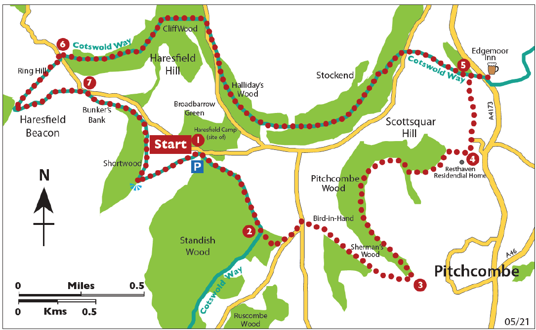 Bruce Trail Fellowship Trail - Beacons, Commons and Woods - Cotswold Way Circular Walk