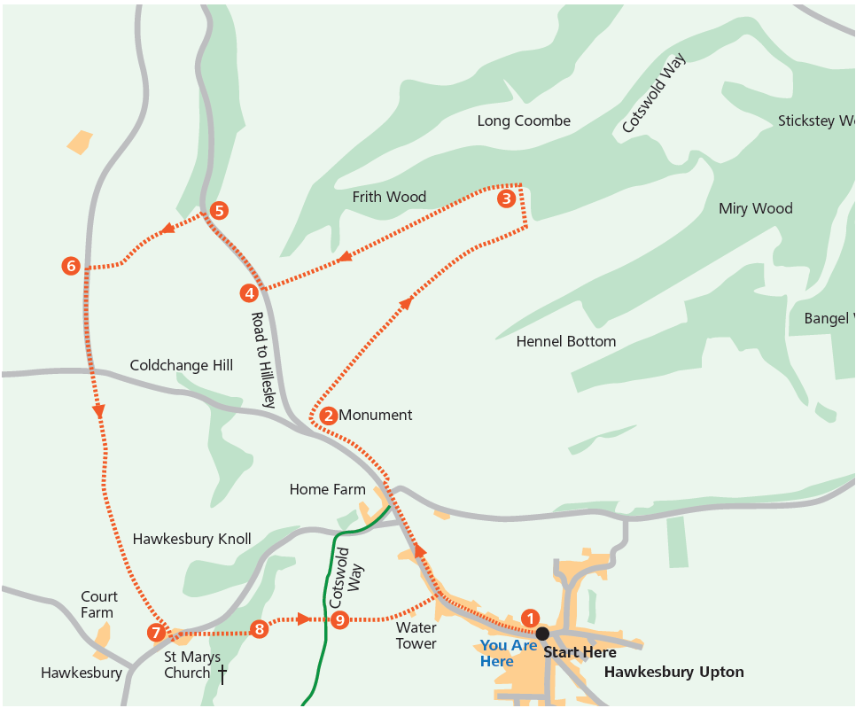 Circular via Hawkesbury Church (Cotswold Gateway Hawkesbury Upton Walk 2)
