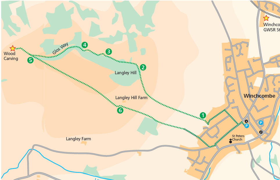 Winchcombe to Langley Hill Wood Carving (Cotswold Gateway Winchcombe Walk 2) - Circular Walk