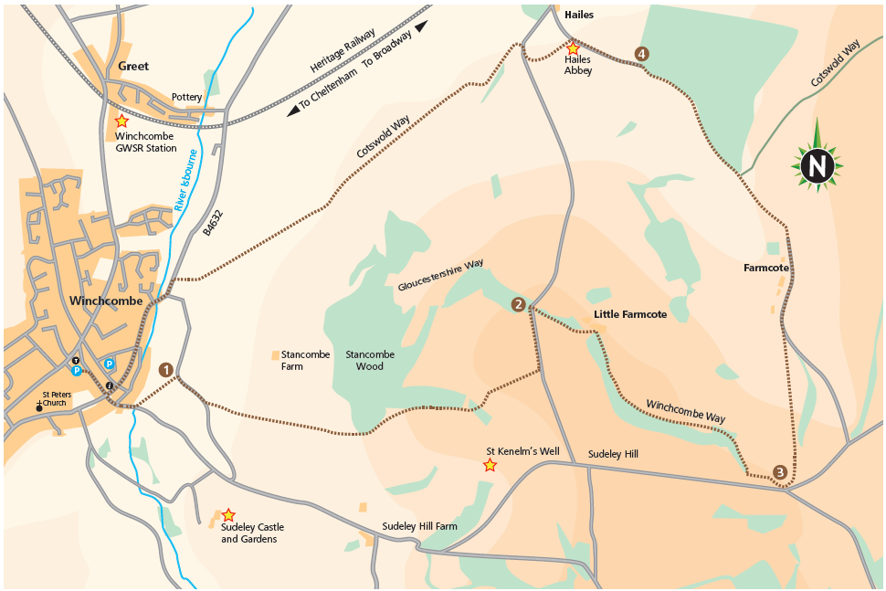 Farmcote to Hailes Abbey (Cotswold Gateway Winchcombe Walk 6) - Circular Walk