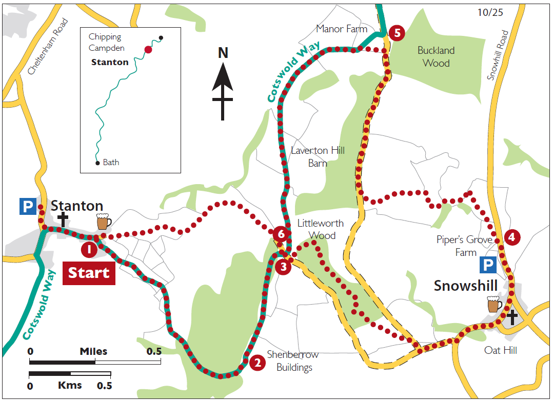 Stanton, Snowshill & the Edge - Cotswold Way Circular Walk