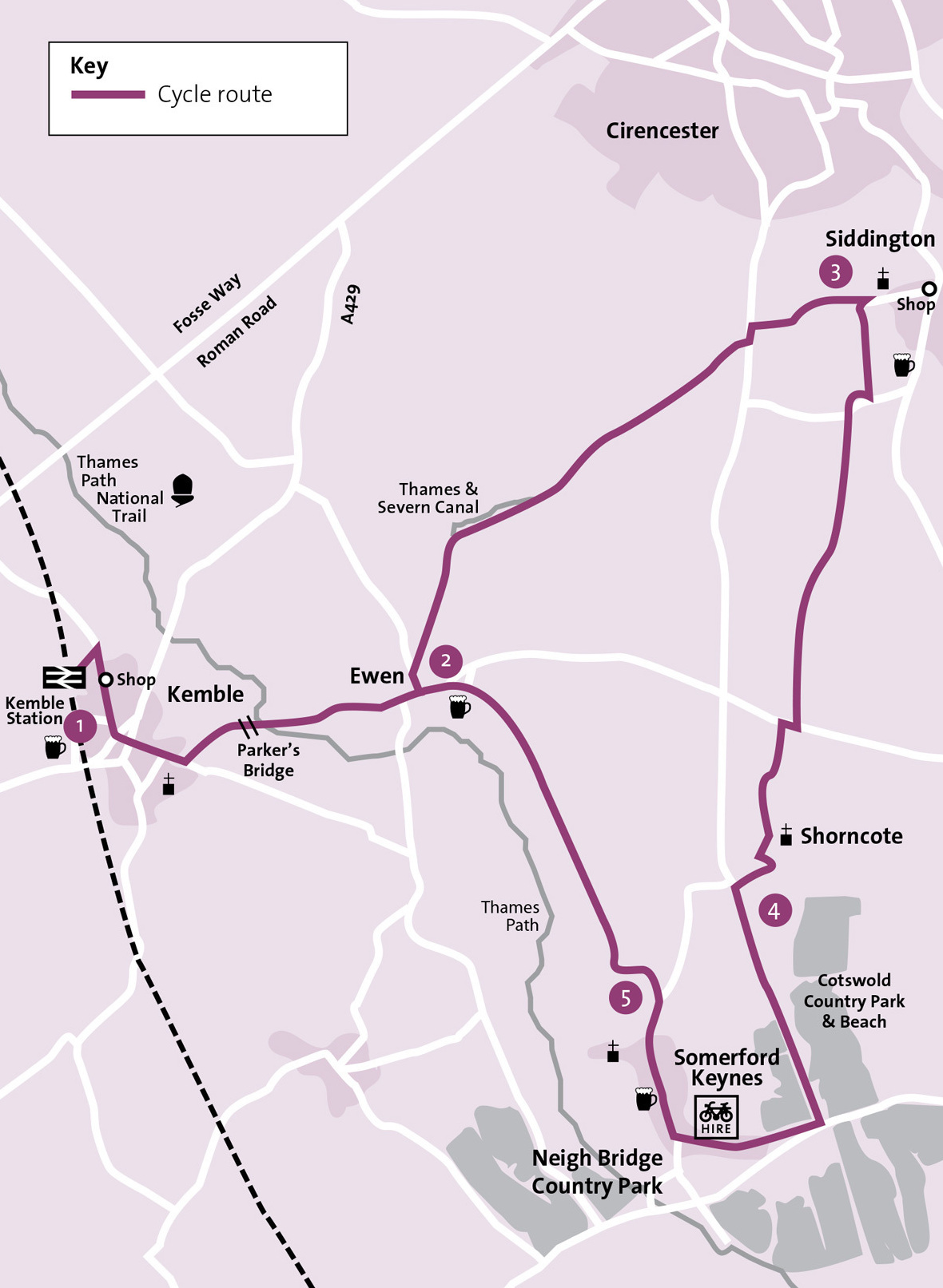 Map for The Infant Thames cycle route