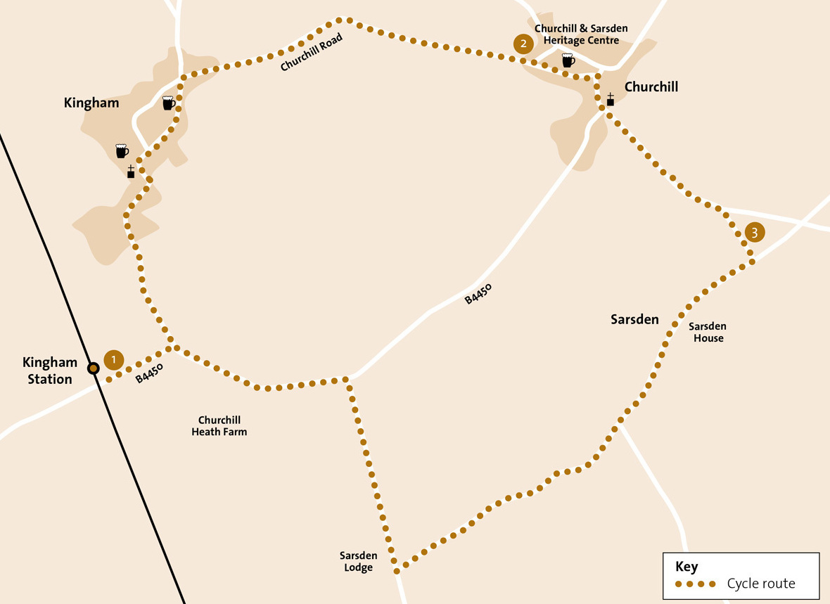 Map for the Snowshill and Beyond cycle route