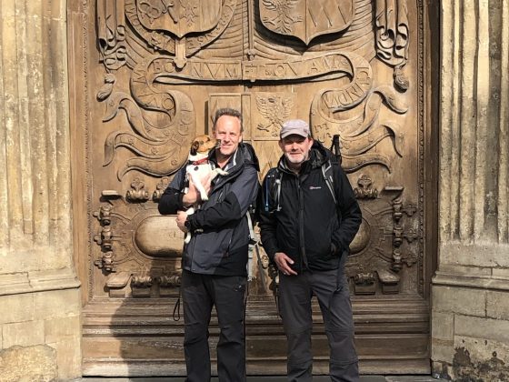Dave Jones, Rob Skuse and Winston the Jack Russell