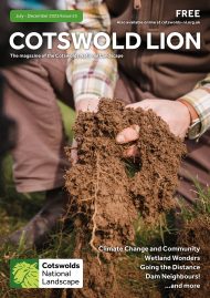 Image is of the front cover of issue 53 of the Cotswold Lion magazine. It shows a pair of hands holding a healthy root system (a handful of healthy soil).