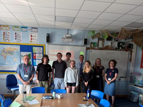 Photo is of the Year 12 students at the Cotswold School who helped assess our Caring for the Cotswolds grants applications.